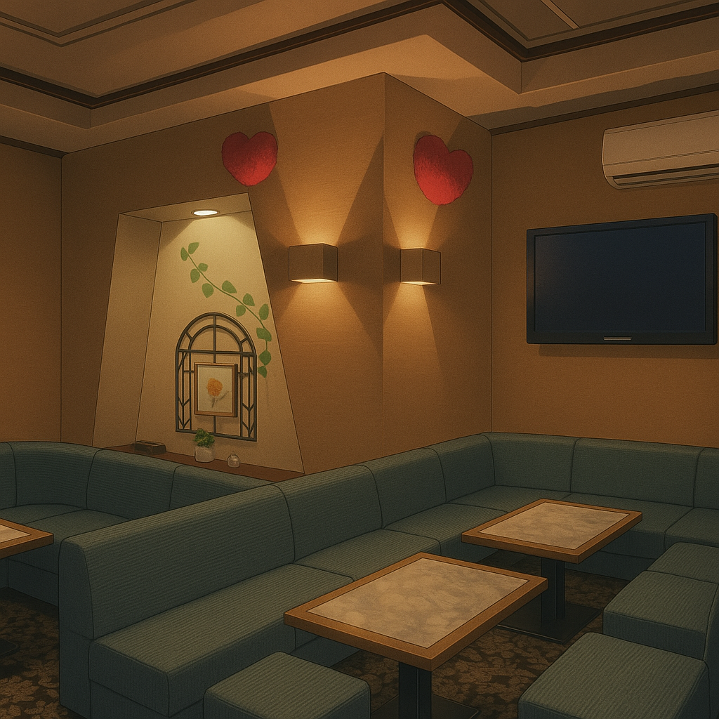 プライベートルーム - 緑のソファーでくつろぎの空間